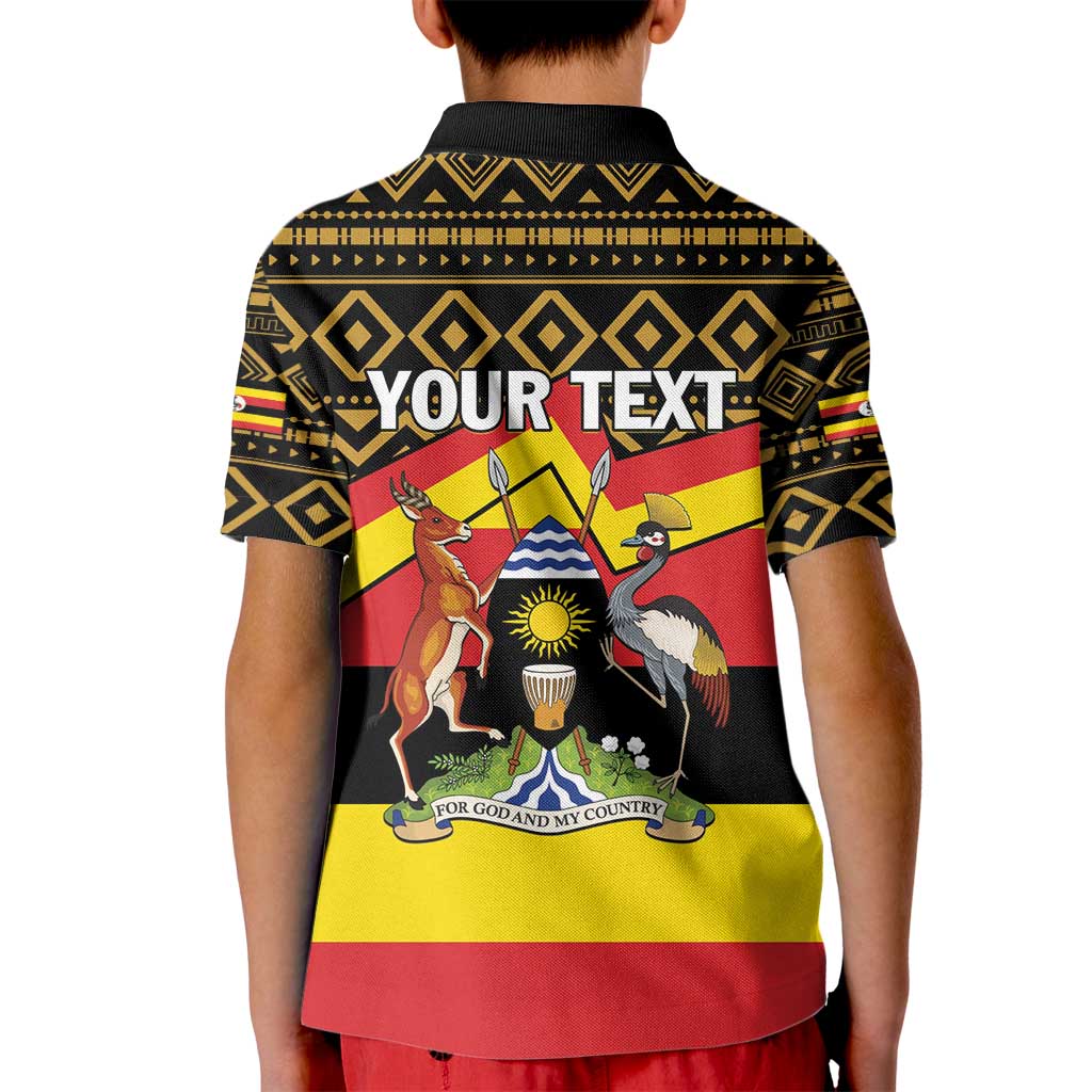 Personalized Uganda Independence Day 1962 Kid Polo Shirt African Pattern - Wonder Print Shop