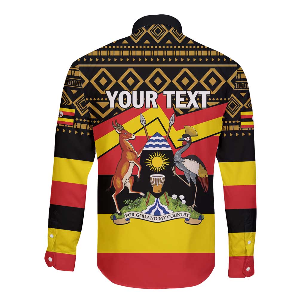 Personalized Uganda Independence Day 1962 Long Sleeve Button Shirt African Pattern - Wonder Print Shop