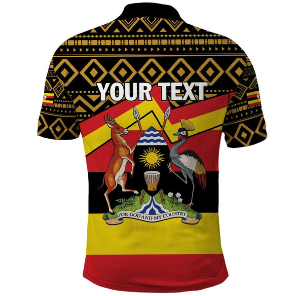 Uganda Football Custom Women Polo Shirt African Pattern Mix Grunge Style - Red Color LT15 main image 0