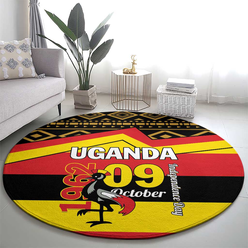 Uganda Independence Day 1962 Round Carpet African Pattern