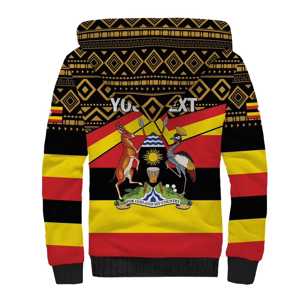 Personalized Uganda Independence Day 1962 Sherpa Hoodie African Pattern - Wonder Print Shop