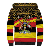 Personalized Uganda Independence Day 1962 Sherpa Hoodie African Pattern - Wonder Print Shop
