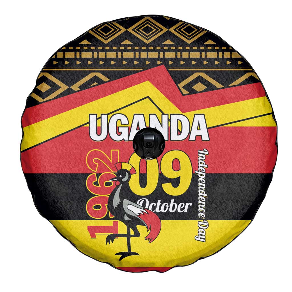 Uganda Independence Day 1962 Spare Tire Cover African Pattern - Wonder Print Shop