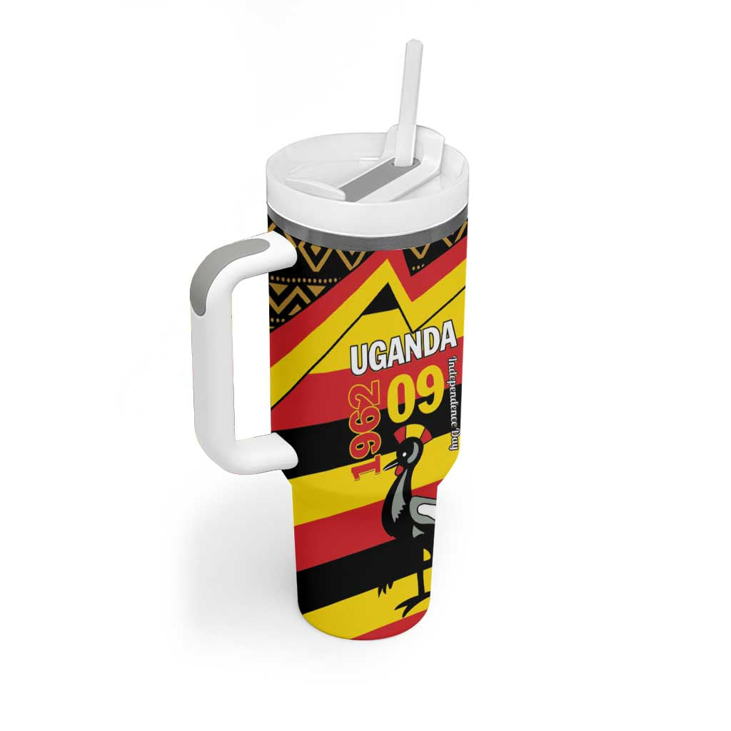 Personalized Uganda Independence Day 1962 Tumbler With Handle African Pattern - Wonder Print Shop