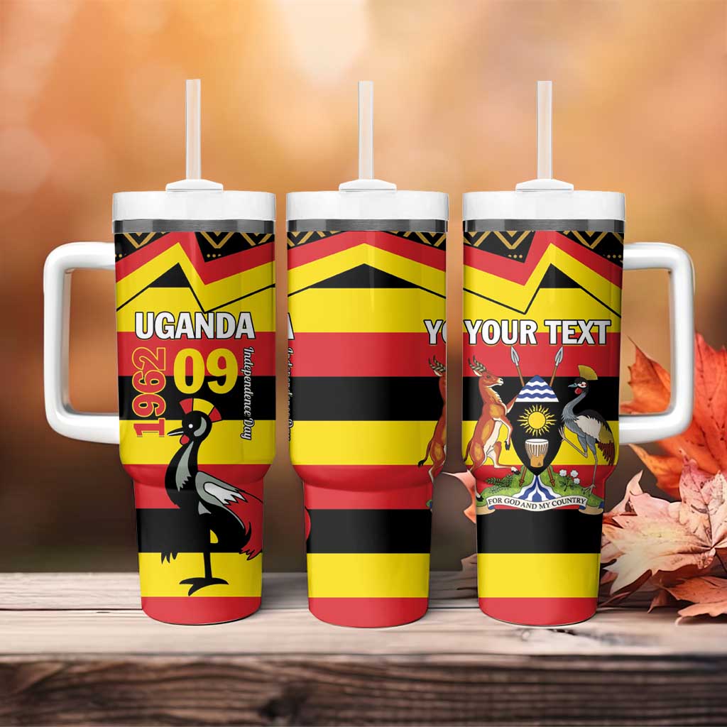 Personalized Uganda Independence Day 1962 Tumbler With Handle African Pattern - Wonder Print Shop