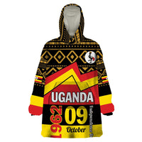 Personalized Uganda Independence Day 1962 Wearable Blanket Hoodie African Pattern - Wonder Print Shop