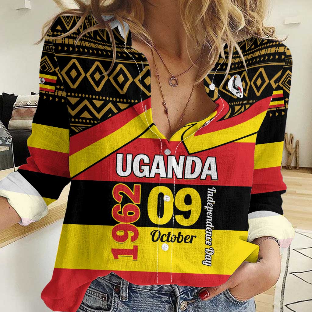 Personalized Uganda Independence Day 1962 Women Casual Shirt African Pattern - Wonder Print Shop