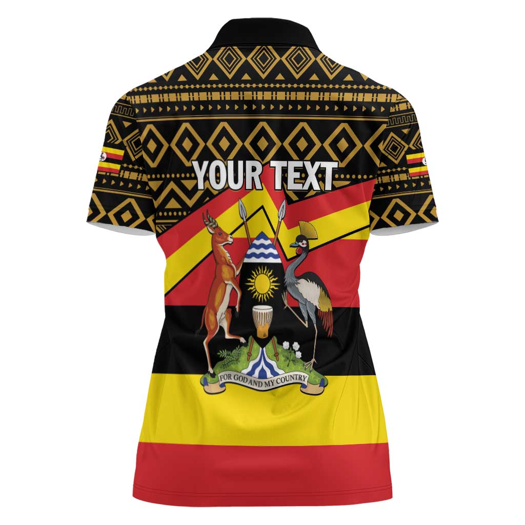 Personalized Uganda Independence Day 1962 Women Polo Shirt African Pattern - Wonder Print Shop