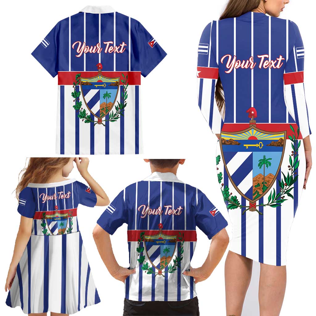 Personalized Cuba Family Matching Long Sleeve Bodycon Dress and Hawaiian Shirt Simple Sporty Style - Wonder Print Shop