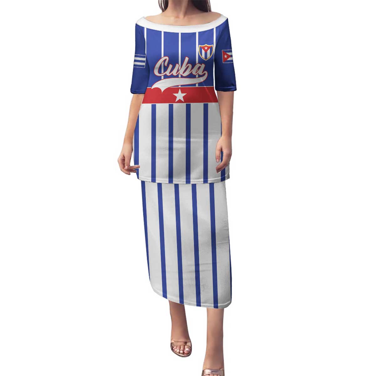 Personalized Cuba Family Matching Puletasi and Hawaiian Shirt Simple Sporty Style - Wonder Print Shop