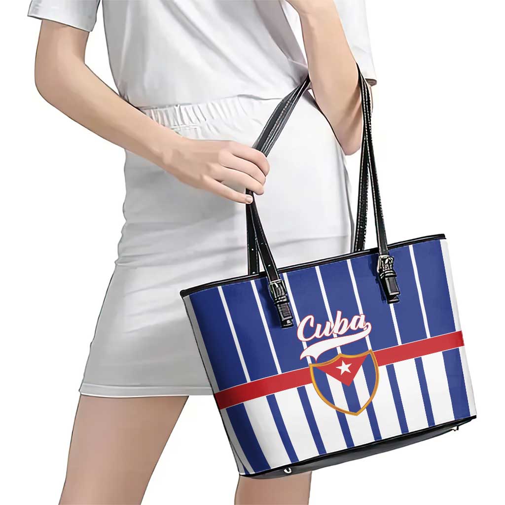 Cuba Leather Tote Bag Simple Sporty Style - Wonder Print Shop