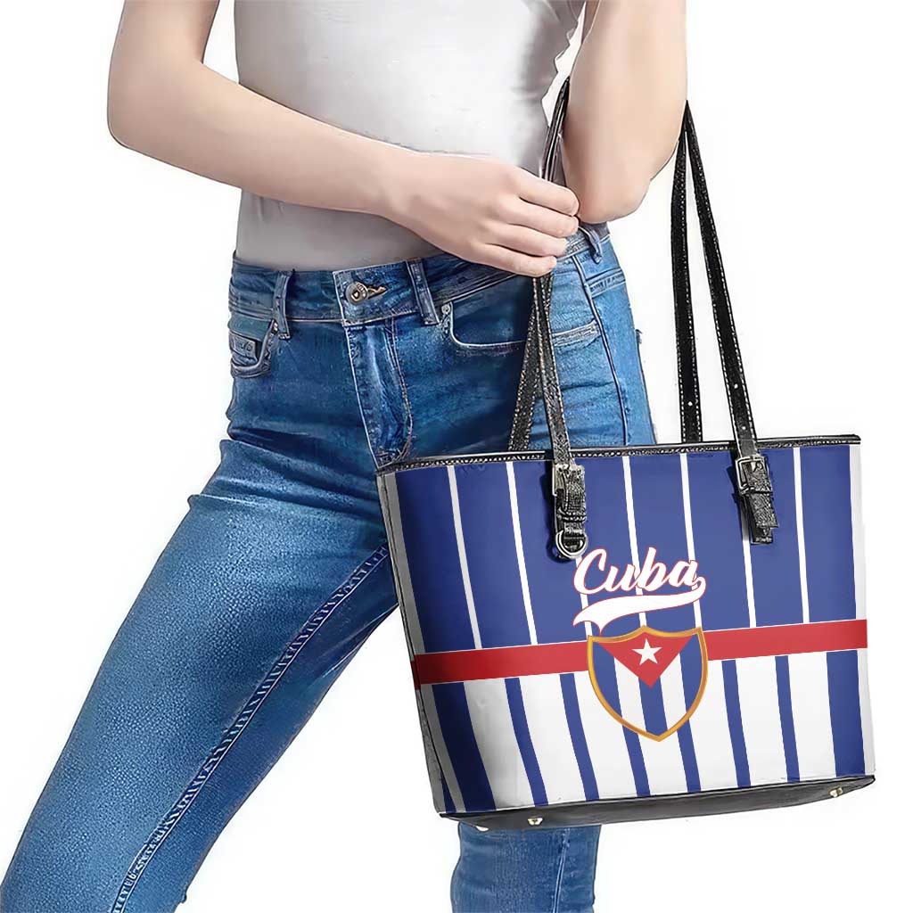 Cuba Leather Tote Bag Simple Sporty Style - Wonder Print Shop