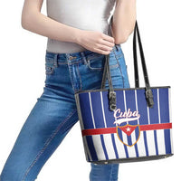 Cuba Leather Tote Bag Simple Sporty Style - Wonder Print Shop