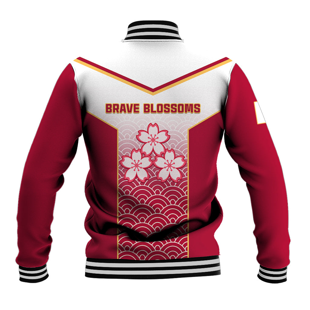 Japan Rugby Baseball Jacket Brave Blossoms Japanese Motif Pattern - Wonder Print Shop