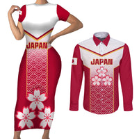 Japan Rugby Couples Matching Short Sleeve Bodycon Dress and Long Sleeve Button Shirts Brave Blossoms Japanese Motif Pattern - Wonder Print Shop