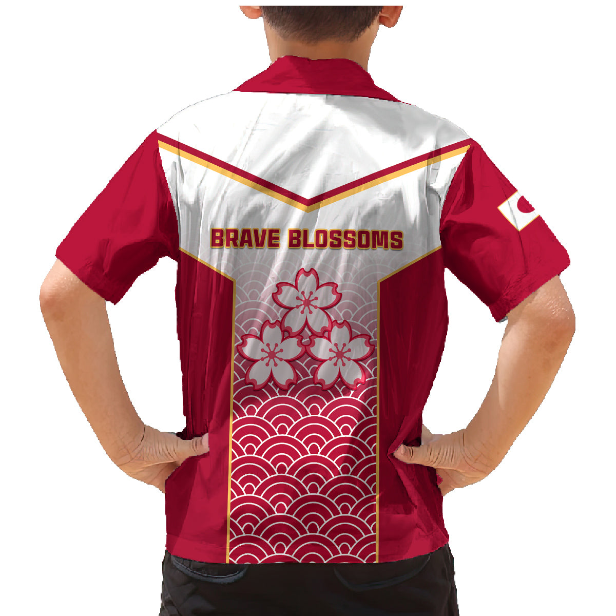Japan Rugby Family Matching Mermaid Dress and Hawaiian Shirt Brave Blossoms Japanese Motif Pattern - Wonder Print Shop