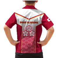 Japan Rugby Family Matching Mermaid Dress and Hawaiian Shirt Brave Blossoms Japanese Motif Pattern - Wonder Print Shop