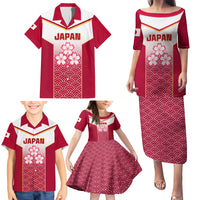 Japan Rugby Family Matching Puletasi Dress and Hawaiian Shirt Brave Blossoms Japanese Motif Pattern - Wonder Print Shop