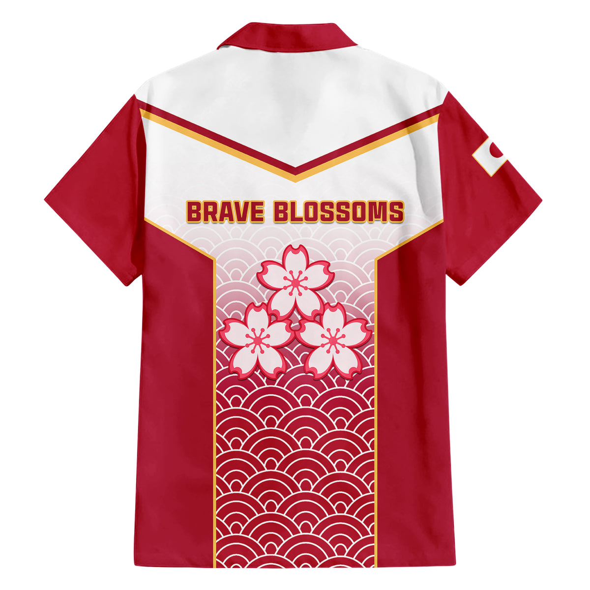 Japan Rugby Hawaiian Shirt Brave Blossoms Japanese Motif Pattern - Wonder Print Shop