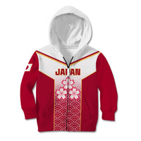 Japan Rugby Kid Hoodie Brave Blossoms Japanese Motif Pattern - Wonder Print Shop