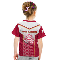 Japan Rugby Kid T Shirt Brave Blossoms Japanese Motif Pattern - Wonder Print Shop