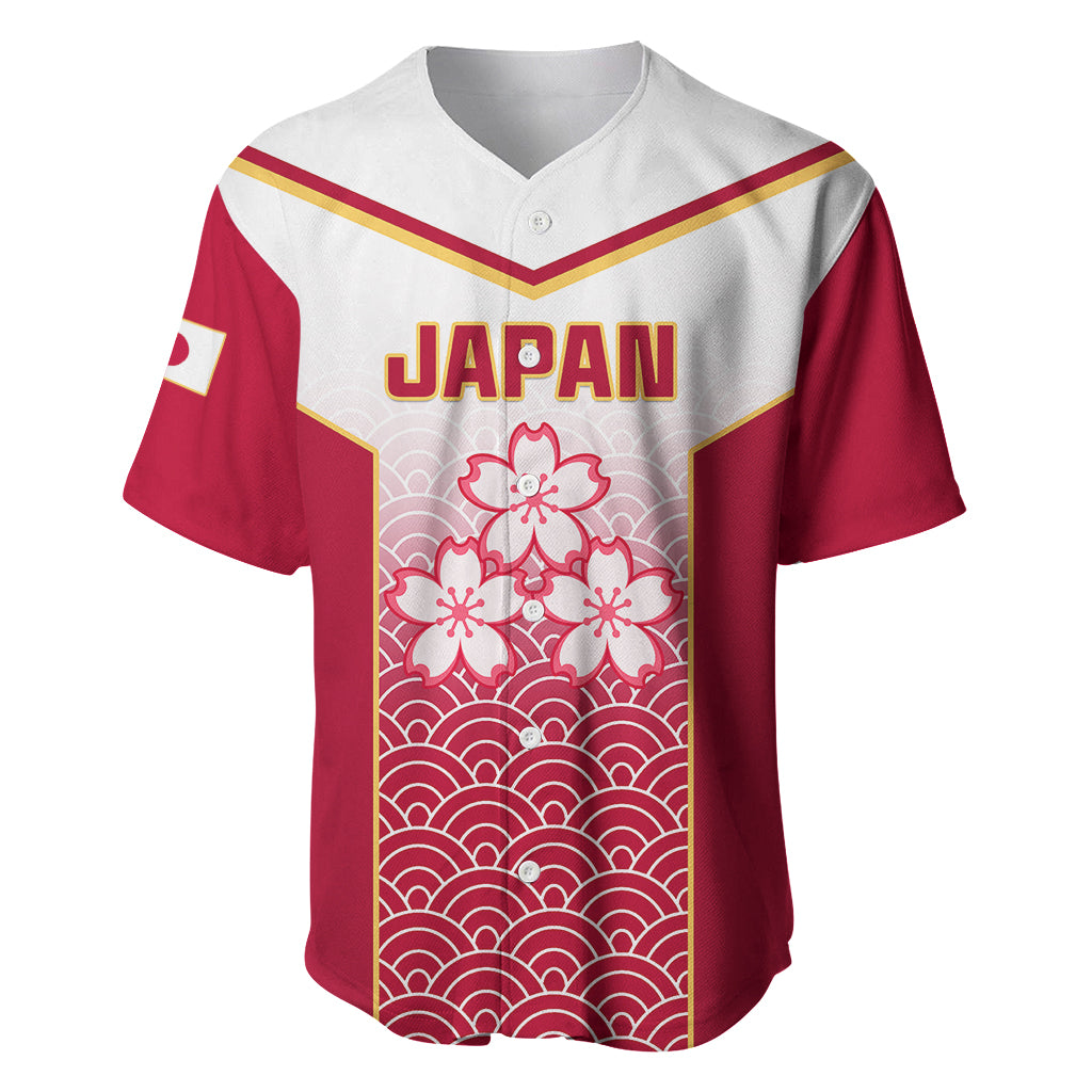 Custom Japan Rugby Baseball Jersey Brave Blossoms Japanese Motif Pattern - Wonder Print Shop