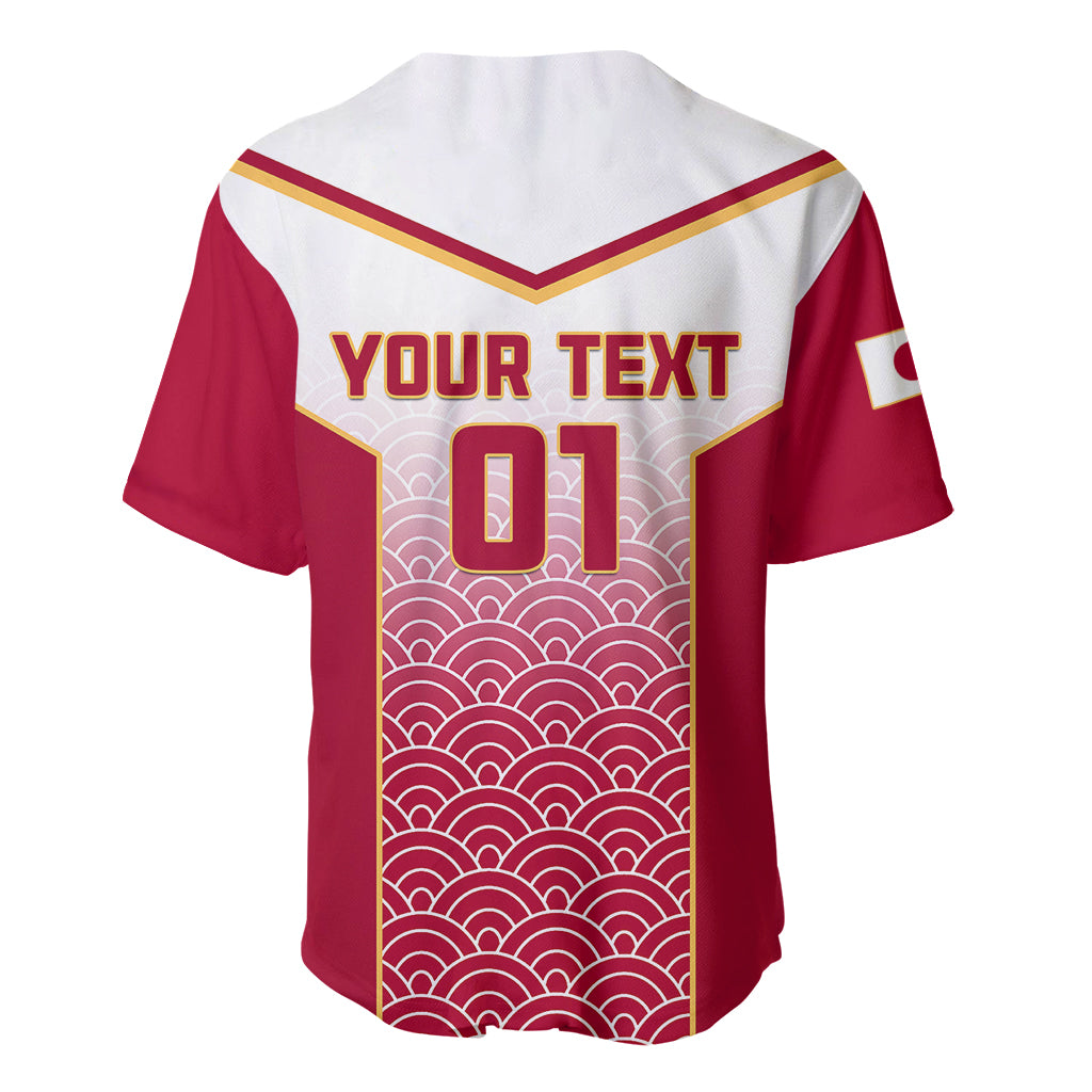 Custom Japan Rugby Baseball Jersey Brave Blossoms Japanese Motif Pattern - Wonder Print Shop