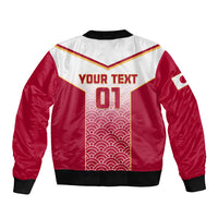 Custom Japan Rugby Bomber Jacket Brave Blossoms Japanese Motif Pattern - Wonder Print Shop