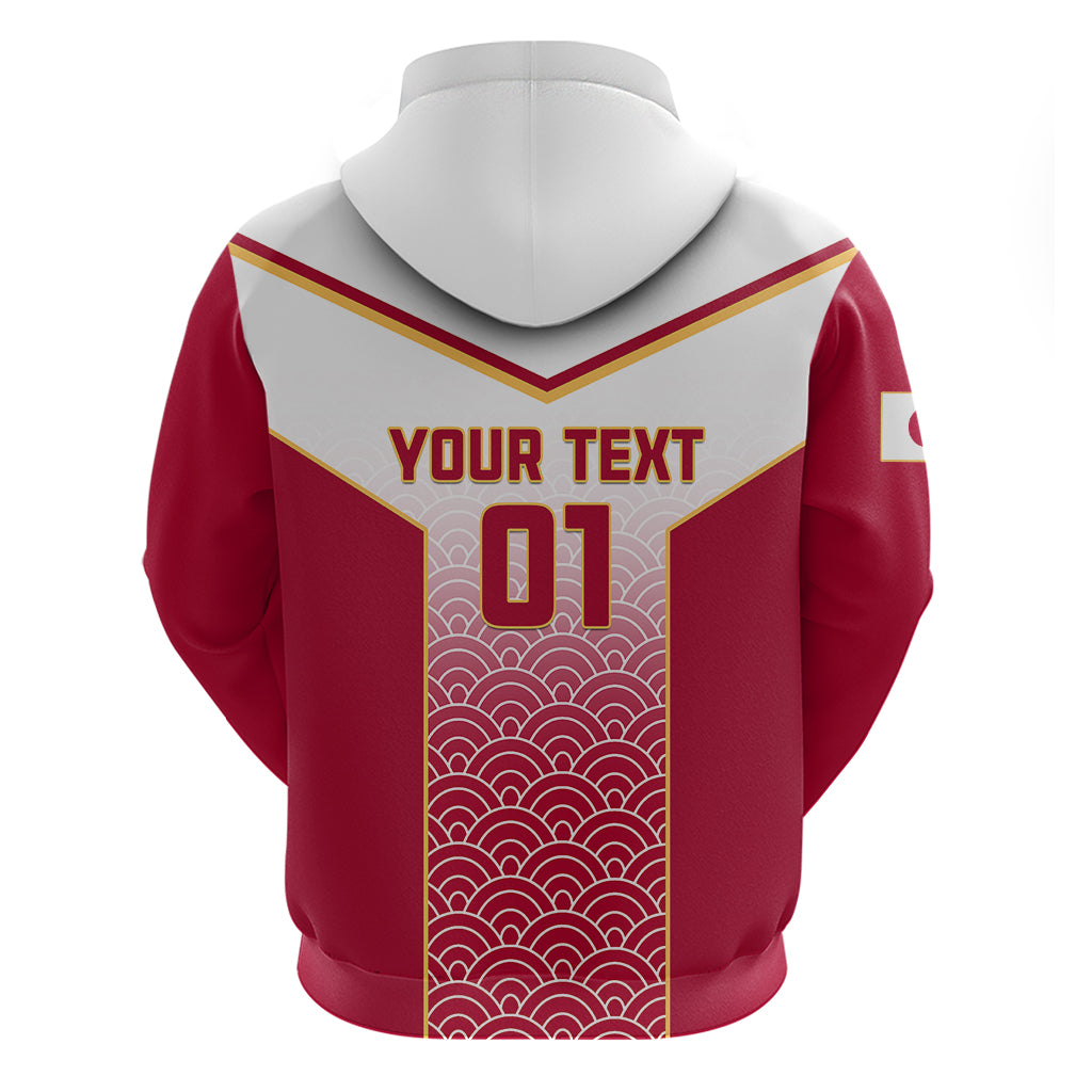 Custom Japan Rugby Hoodie Brave Blossoms Japanese Motif Pattern - Wonder Print Shop