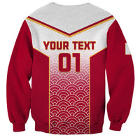 Custom Japan Rugby Sweatshirt Brave Blossoms Japanese Motif Pattern - Wonder Print Shop