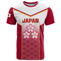 Custom Japan Rugby T Shirt Brave Blossoms Japanese Motif Pattern - Wonder Print Shop