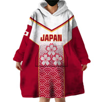 Custom Japan Rugby Wearable Blanket Hoodie Brave Blossoms Japanese Motif Pattern - Wonder Print Shop