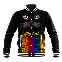 Personalised Ally Cat Baseball Jacket 2023 National Coming Out Day - Wonder Print Shop