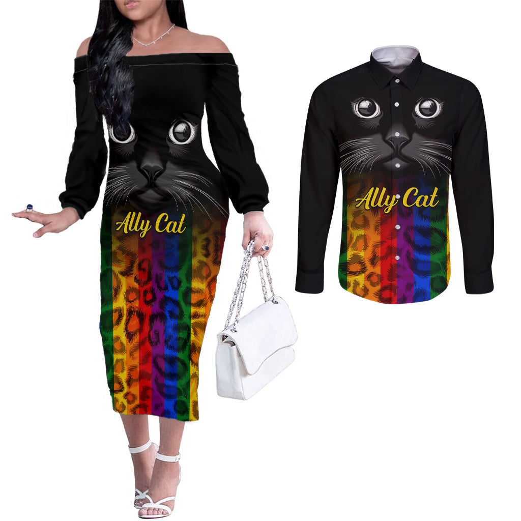personalised-ally-cat-couples-matching-off-the-shoulder-long-sleeve-dress-and-long-sleeve-button-shirts-2023-national-coming-out-day