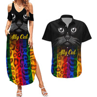 Personalised Ally Cat Couples Matching Summer Maxi Dress and Hawaiian Shirt 2023 National Coming Out Day - Wonder Print Shop