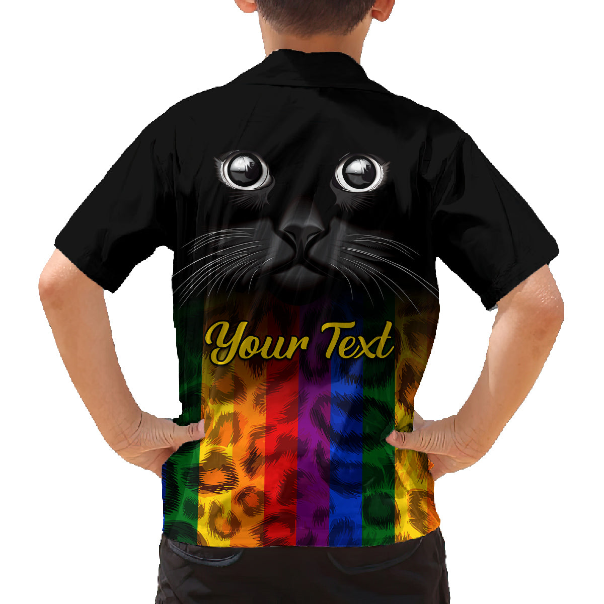 Personalised Ally Cat Family Matching Long Sleeve Bodycon Dress and Hawaiian Shirt 2023 National Coming Out Day - Wonder Print Shop