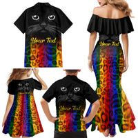 Personalised Ally Cat Family Matching Mermaid Dress and Hawaiian Shirt 2023 National Coming Out Day - Wonder Print Shop