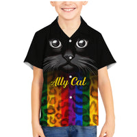 Personalised Ally Cat Family Matching Mermaid Dress and Hawaiian Shirt 2023 National Coming Out Day - Wonder Print Shop