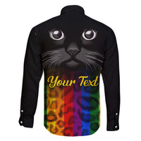 Personalised Ally Cat Family Matching Off Shoulder Long Sleeve Dress and Hawaiian Shirt 2023 National Coming Out Day - Wonder Print Shop