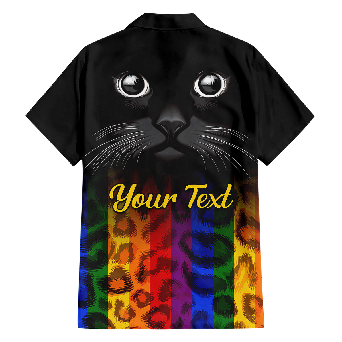 Personalised Ally Cat Family Matching Short Sleeve Bodycon Dress and Hawaiian Shirt 2023 National Coming Out Day - Wonder Print Shop