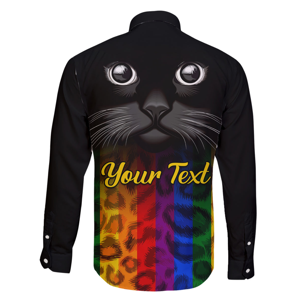 Personalised Ally Cat Family Matching Short Sleeve Bodycon Dress and Hawaiian Shirt 2023 National Coming Out Day - Wonder Print Shop