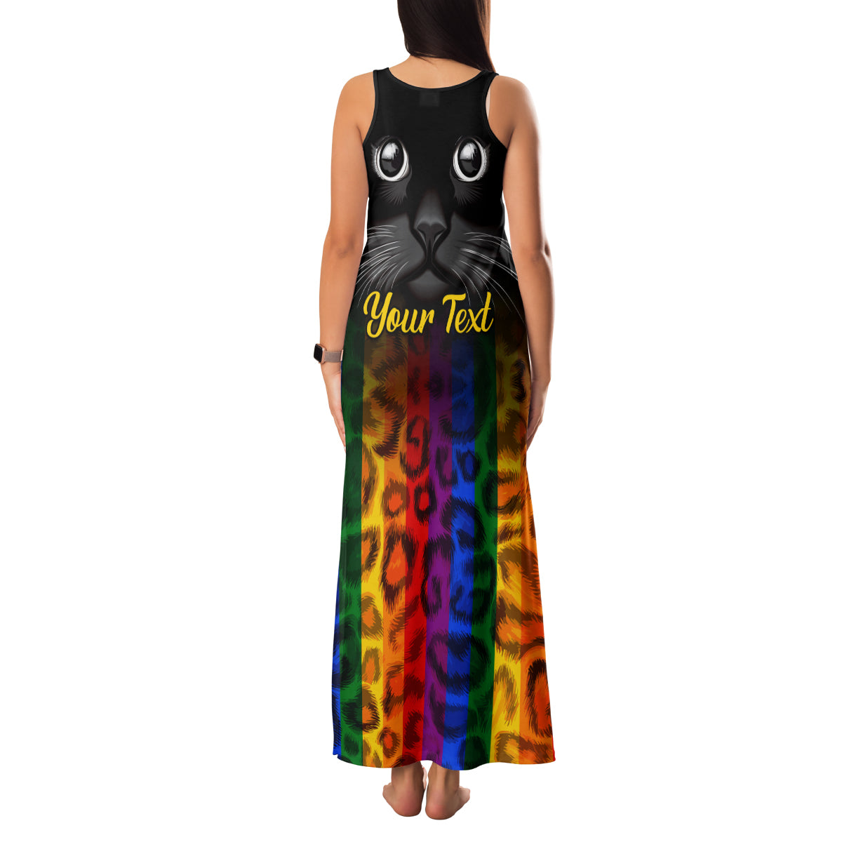 Personalised Ally Cat Family Matching Tank Maxi Dress and Hawaiian Shirt 2023 National Coming Out Day - Wonder Print Shop