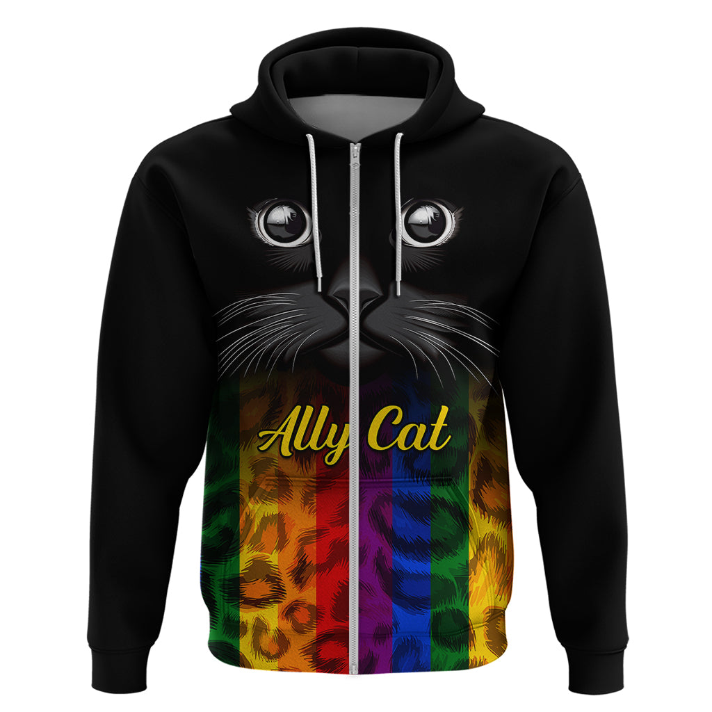 Personalised Ally Cat Hoodie 2023 National Coming Out Day - Wonder Print Shop