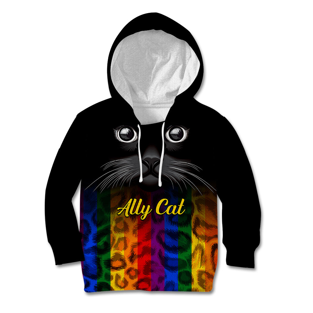 Personalised Ally Cat Kid Hoodie 2023 National Coming Out Day - Wonder Print Shop
