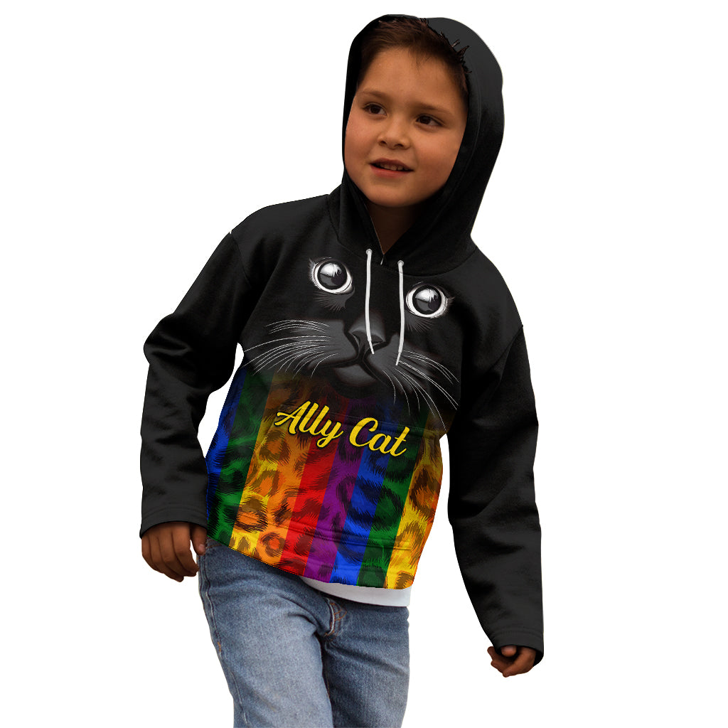 Personalised Ally Cat Kid Hoodie 2023 National Coming Out Day - Wonder Print Shop