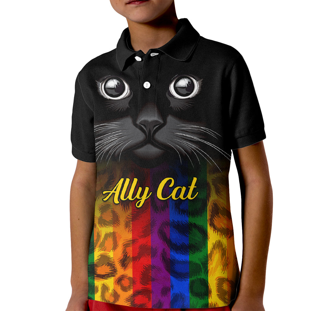 Personalised Ally Cat Kid Polo Shirt 2023 National Coming Out Day - Wonder Print Shop