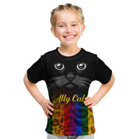 Personalised Ally Cat Kid T Shirt 2023 National Coming Out Day - Wonder Print Shop