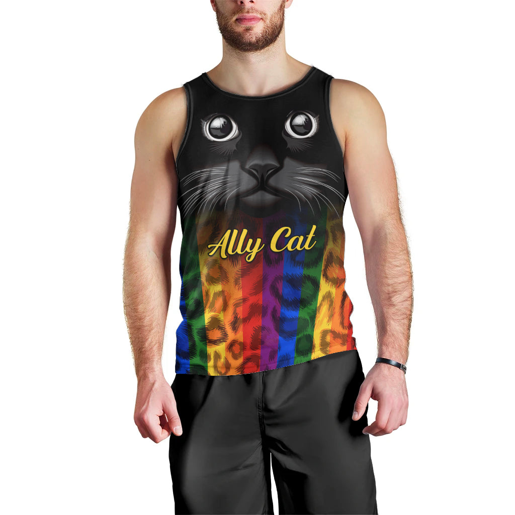 Personalised Ally Cat Men Tank Top 2023 National Coming Out Day - Wonder Print Shop