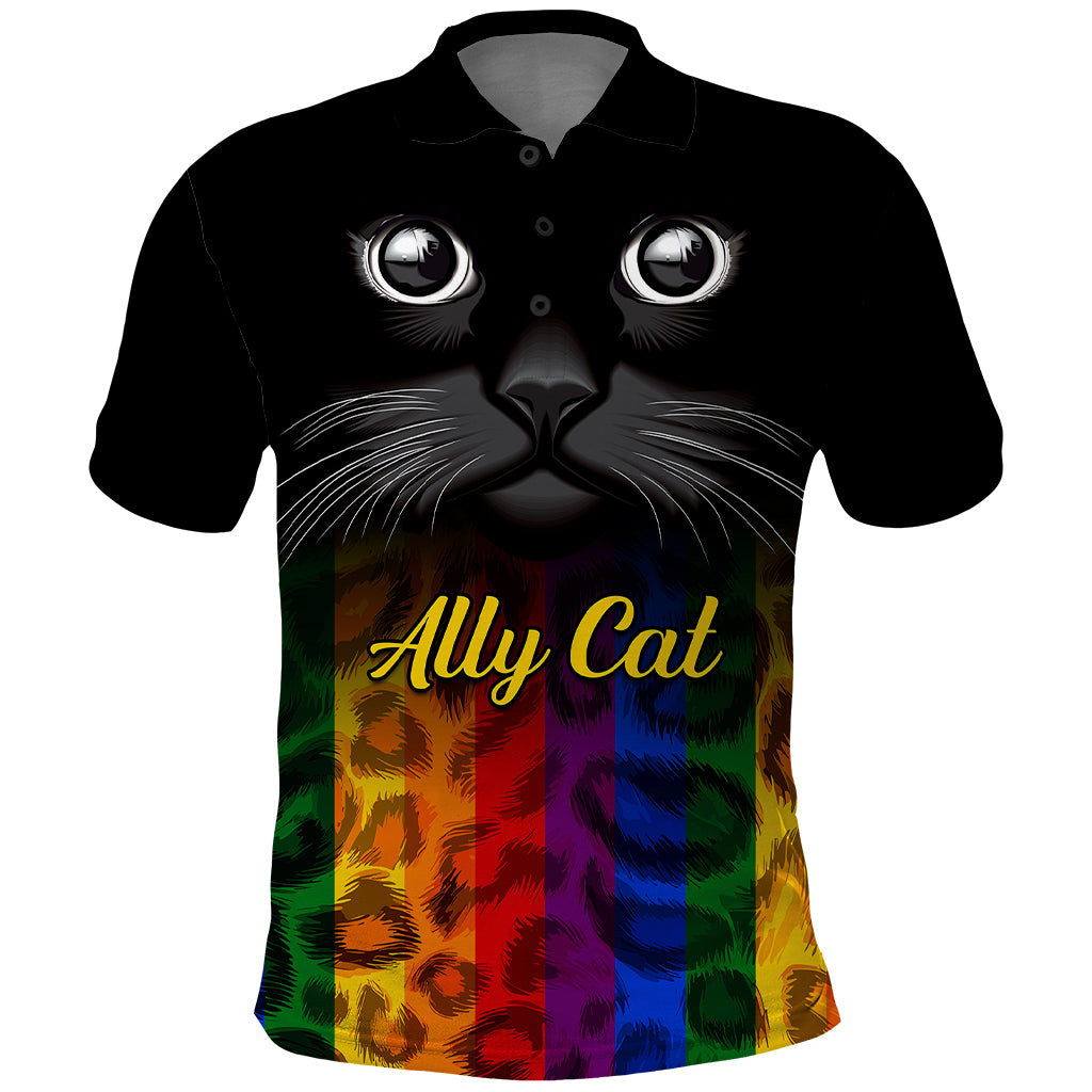 Personalised Ally Cat Polo Shirt 2023 National Coming Out Day - Wonder Print Shop