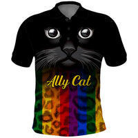 Personalised Ally Cat Polo Shirt 2023 National Coming Out Day - Wonder Print Shop